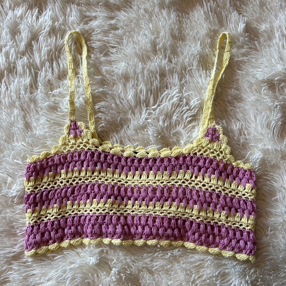 Crochet knitted crop top